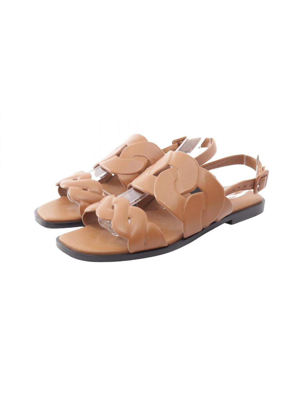 Hermes Grace Flat Sandals Shoes Leather #373673H77B